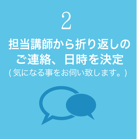 担当講師から折り返しのご連絡、日時を決定